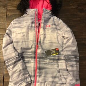 Under Armour Kids Jacket in Gray and Pink